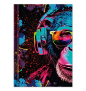 Notizbuch 46822, Neon , schwarz, A4, blanko, 70g, 96 Blatt / 192 Seiten