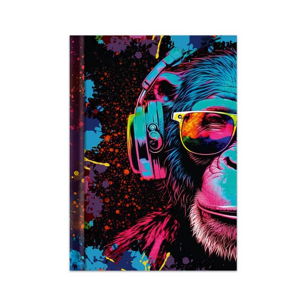 RNK Notizbuch 46822, Neon , schwarz, A4, blanko, 70g, 96 Blatt / 192 Seiten 4002871468220 RNK