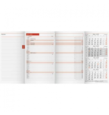 Taschenkalender 70-40 300 005, 1 Monat / 2 Seiten, , 2025