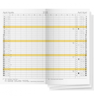 Taschenkalender 70-45 030 005, 1 Monat / 2 Seiten., , 2025