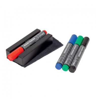 Boardmarker-Set BA, BA151, Etui, rot, blau, gr&uuml;n, schwarz, 2-3mm Rundspitze