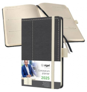 Buchkalender C2558, Conceptum, dunkelgrau, 1 Woche / 2 Seiten, 9,5x15cm (A6), 2026