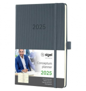 Buchkalender C2566, dunkelgrau, 1 Woche / 2 Seiten, 14,8x21,3cm (A5), 2026