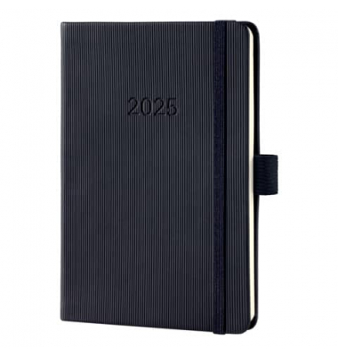 Buchkalender C2515, schwarz, 2 Seiten / links Woche / rechts Notizseite, , 2025