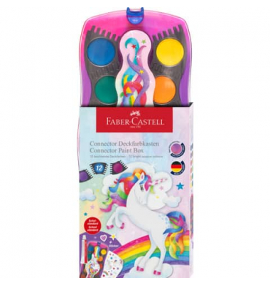 Farbkasten Connector Einhorn, 125035, Wasserfarbe, 12 Farben, pink