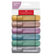 Textmarker 254676, Etui, glamorous gold, pearl rose, brilliant ruby, magnificent blue, precious green, shiny silver, 1-5mm Keilspitze