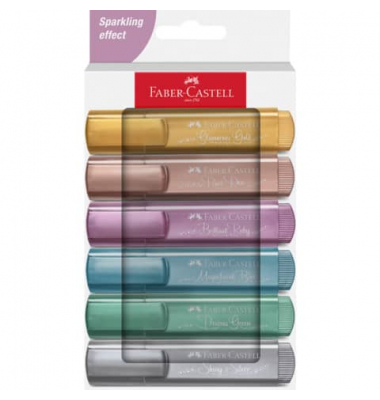 Textmarker 254676, Etui, glamorous gold, pearl rose, brilliant ruby, magnificent blue, precious green, shiny silver, 1-5mm Keils