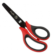 Bastelschere Links 15cm rund rotschwarz