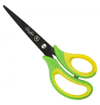 Bastelschere Links 15cm spitz grüngelb