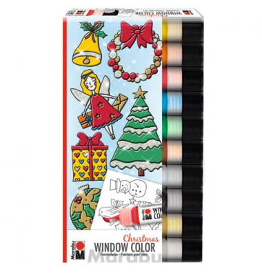 Window Color Christmas 25ml 10ST sort.