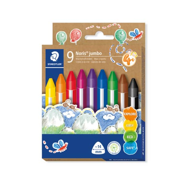 4007817102251 - 12 x Wachsmalkreide Noris Jumbo 228 14 C9 sortiert 9 Stück