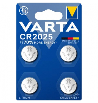 Knopfzellen-Batterie CR2025 4ST silber