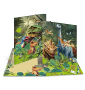 Gummizugmappe Dino World - Serie 19576, A3 mehrfarbig Karton, f&uuml;r ca. 50 Blatt  (80 g/m&sup2;), mit 3 Einschlagklappen