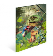 Gummizugmappe 19723, A4 Motiv "Dino World" Karton, mit 3 Einschlagklappen