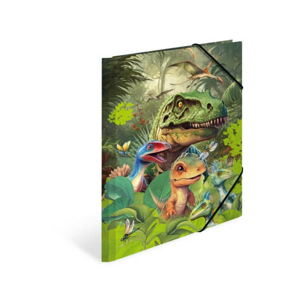 4008705197236 - Gummizugmappe 19723 A4 Motiv Dino World Karton mit 3 Einschlagklappen 4008705197236 Herma