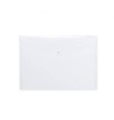 Dokumententasche Brieftaschen - Kollektion 20068, A4 quer, transparent wei&szlig;, Polypropylen (PP), Druckknopfverschluss