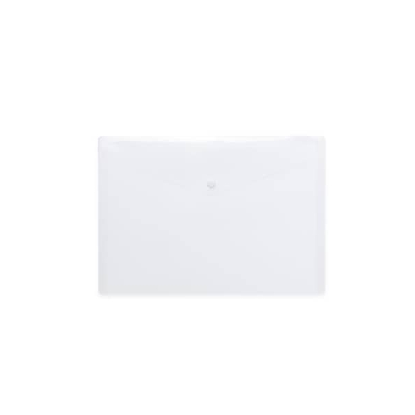 5 Stück Herma Dokumententasche Brieftaschen - Kollektion 20068, Din A4 quer, transparent weiß, Polypropylen (PP), Druckknopf 4008705200684 Her