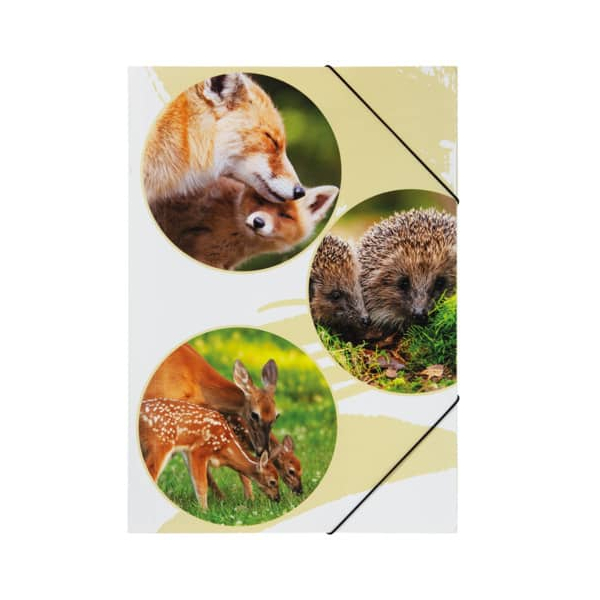 4009212063144 - Gummizugmappe Native 21719-15 A3 waldtiere Polypropylen (PP) 1g mit 3 Einschlagklappen 4009212063144 Pagna