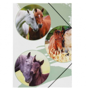 Gummizugmappe Lovely 21720-15, A3 Pferde Polypropylen (PP), mit 3 Einschlagklappen