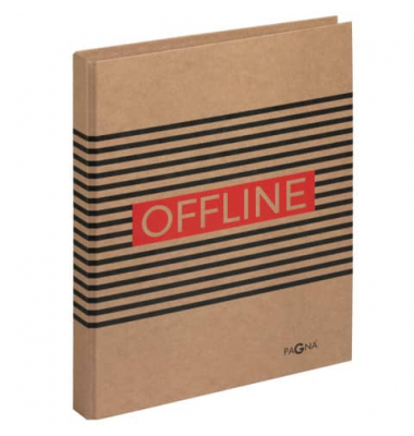 Ringbuch Querstreifen mit Schriftzug Offline 20787-15, A4 2 Ringe Karton mehrfarbig