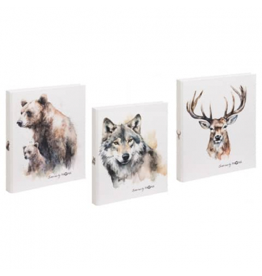 Ringbuch Save me Hirsch, Wolf und B&auml;r 20774-25, A4 2 Ringe 24mm Ring-&Oslash; Graukarton gemustert