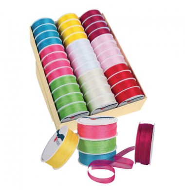 Zierband 1579-099, Organza, 25mm x 25m, Uni sortiert