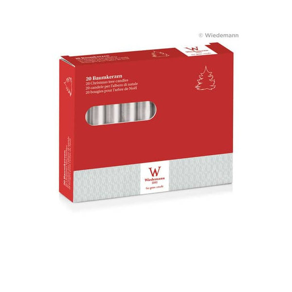 4009406481013 - Christbaumkerzen 580802027 silber 96x13mm (HxB) 15 h Brenndauer 4009406481013 20 Stück