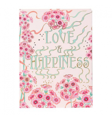 Notizbuch 64 054, Love & Happiness, pink, A5, blanko, 100g, 100 Blatt / 200 Seiten