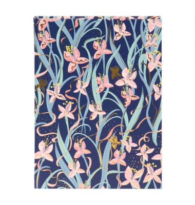 Notizbuch 64 517, Garden Chic, blau, A5, blanko, 100g, 100 Blatt / 200 Seiten