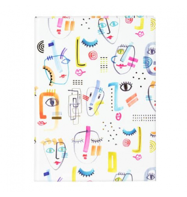 Notizbuch 64 545, Aquarell Fantasies, wei&szlig;, A5, blanko, 100g, 100 Blatt / 200 Seiten