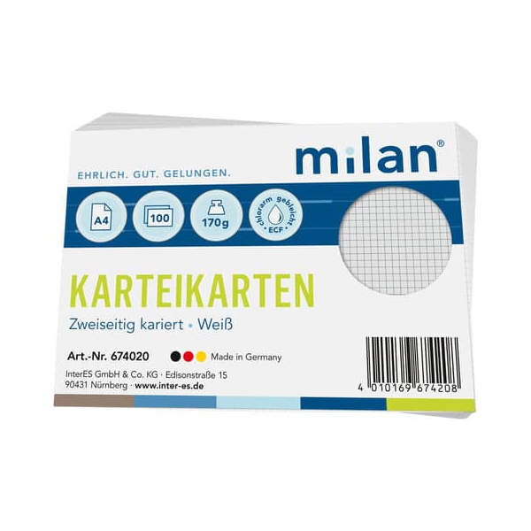 4010169674208 - Karteikarte A4 kariert weiß 4010169674208 100 Stück 4010169674208 - Karteikarte A4 kariert weiß 4010169674208 100 Stück