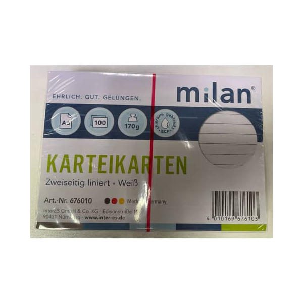 4010169676103 - Karteikarte A6 liniert weiß 4010169676103 100 Stück 4010169676103 - Karteikarte A6 liniert weiß 4010169676103 100 Stück