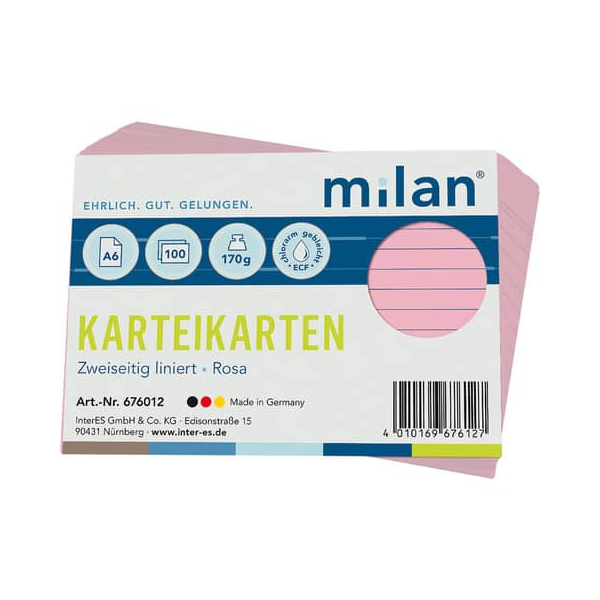 4010169676127 - Karteikarte A6 liniert rosa 4010169676127 100 Stück 4010169676127 - Karteikarte A6 liniert rosa 4010169676127 100 Stück