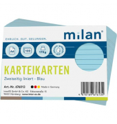 Karteikarten 676013 blau Lineatur 170g 