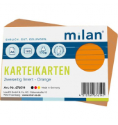 Karteikarten 676014 orange Lineatur 170g 