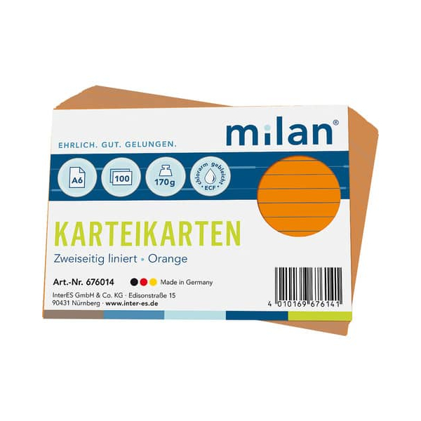 4010169676141 - Karteikarte A6 liniert orange 4010169676141 100 Stück 4010169676141 - Karteikarte A6 liniert orange 4010169676141 100 Stück