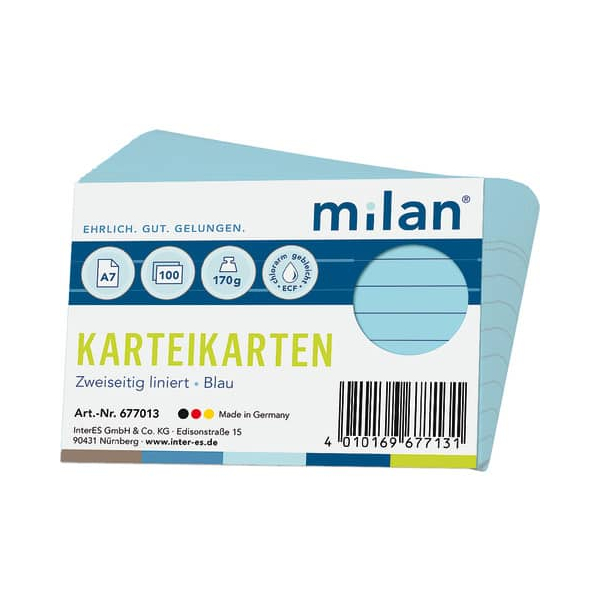4010169677131 - Karteikarte A7 liniert blau 4010169677131 100 Stück 4010169677131 - Karteikarte A7 liniert blau 4010169677131 100 Stück