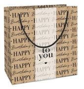 Geschenktasche 4012-23415, Geburtstag, mit Tragekordel, Happy Birthday, 20cm x 21cm