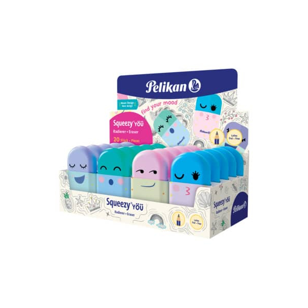 20 Stück Pelikan Radierer Squeezy You sortiert 4012700606204 Pelikan