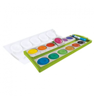 Farbkasten K12, 701310, Deckfarbe, 12 Farben, gr&uuml;n
