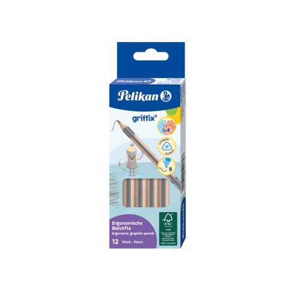 4012700822932 - Bleistift-Set griffix 822930 12x silber naturbraun kA B 4012700822932 Pelikan