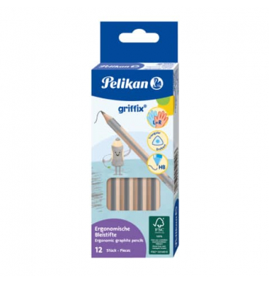 Bleistift-Set, 822947, 12x silber/naturbraun, k.A., HB