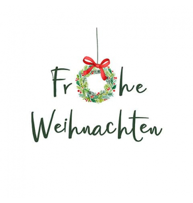 Weihn.Zelltuchserviette 25x25cm