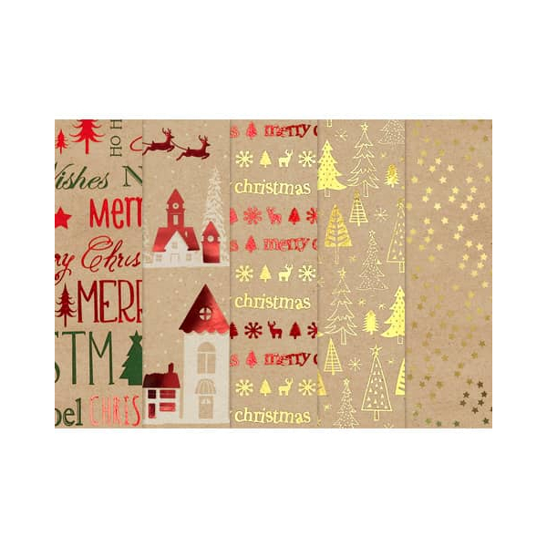 50 Stück Braun und Company Geschenkpapier 1460-23099, sortiert, 70cm x 1,5m, bunt 4014995577153 Braun und Company