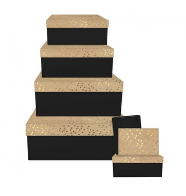 Weihn.Geschenkkarton  Sternchen gold