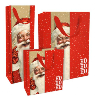 Geschenktasche 1600-24099/PBS Ho, Weihnachten, mit Trageband, Weihnachtsmann