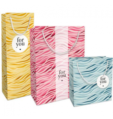Geschenktasche 4014-25361/PBS Soft Waves, allgemein, Tragegriff Kordel mit Anhänger, Wellen