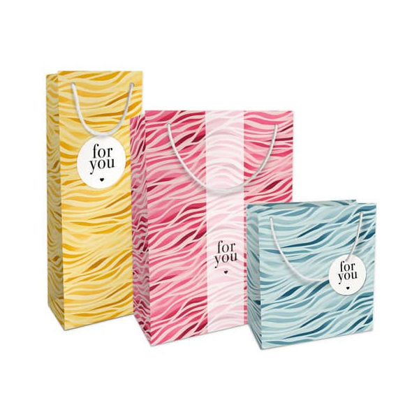 4014995693730 - Geschenktasche 4014-25361 PBS Soft Waves allgemein Tragegriff Kordel mit Anhänger Wellen 4014995693730 BRAUN+COMPANY 12 Stück