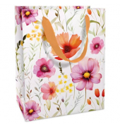 Geschenktasche 1541-25005, allgemein, Schleifenband, Blumen, 120mm x 150mm
