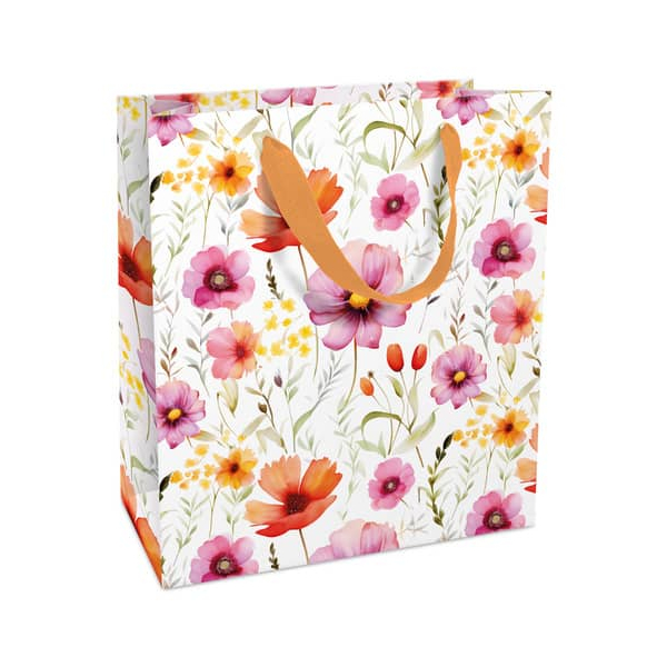 8 Stück Braun und Company Geschenktasche 1542-25005, allgemein, Schleifenband, Blumen, 180mm x 210mm 4014995812131 Braun und Company